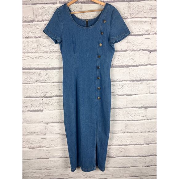 VTG Timeless Good Show Ticket Clothing Women's 9/10 Denim Western USA Made Dress - Picture 2 of 10